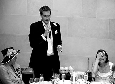 Groom making the perfect wedding speech